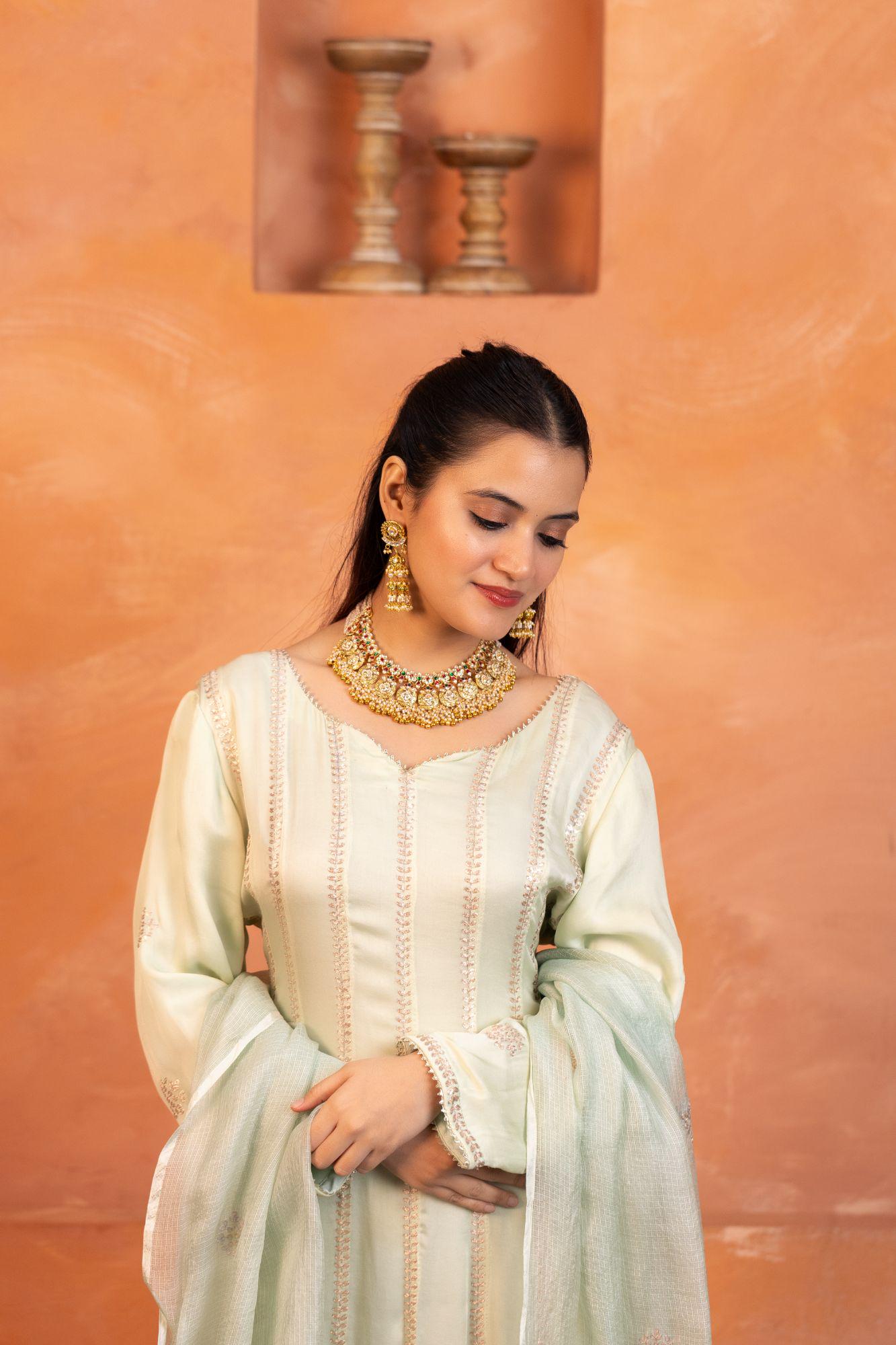Bridal Kundan Necklace Set with Earrings, Indian Wedding Jewelry, Gold Pearl Choker Set, Traditional Pakistani Bridal Jewelry