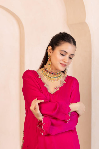 Gold Plated Pink Kundan & Pearl Choker Set Necklace Traditional Indian Wedding Jewelry