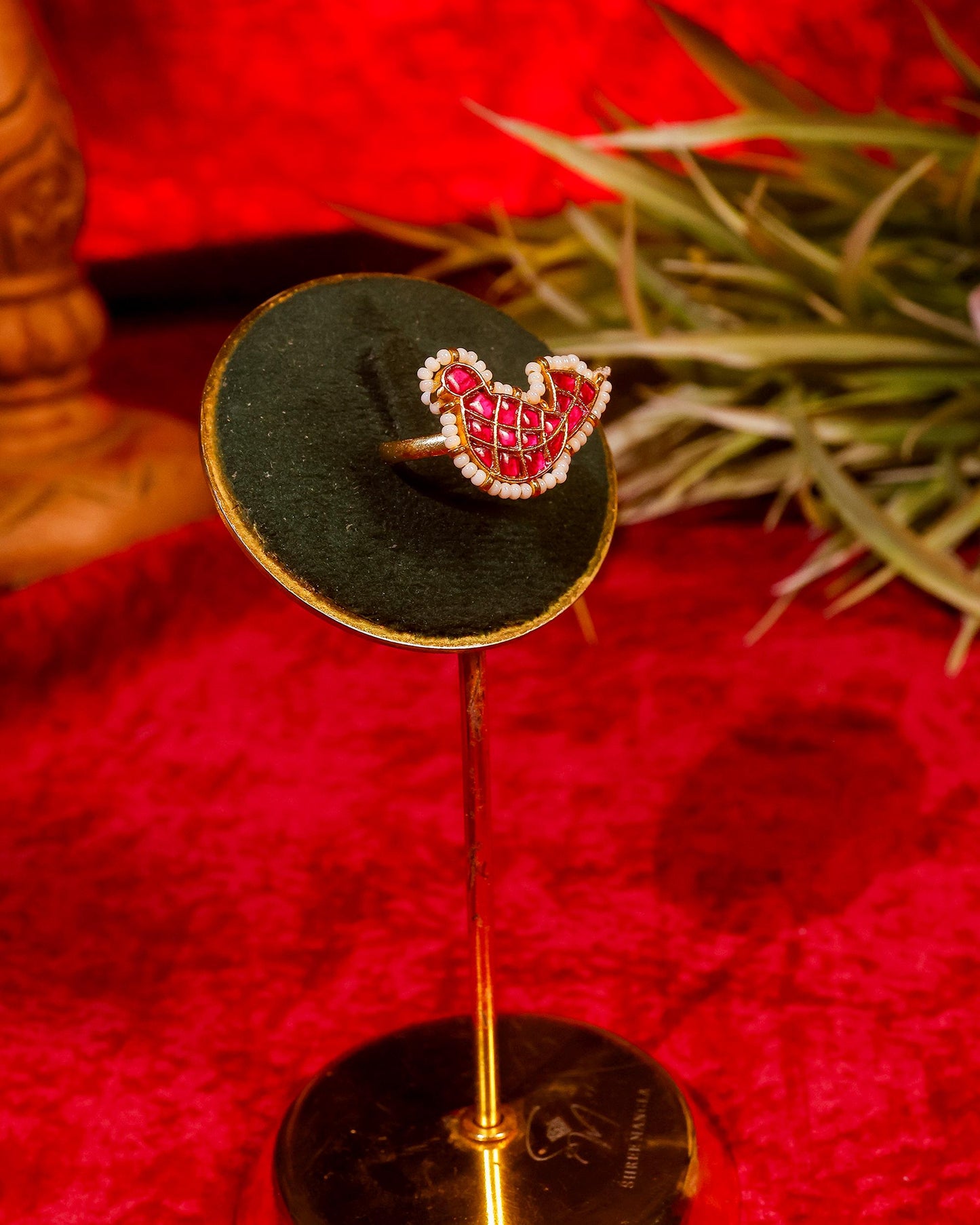 Traditional Kundan Pearl Ring, Ethnic Indian Adjustable Ring, Festive Wedding Jewelry