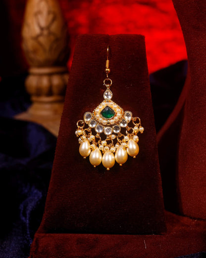 Kundan Pearl Necklace Set for Women, Indian Wedding Jewelry, Traditional Gold Plated Bridal Set