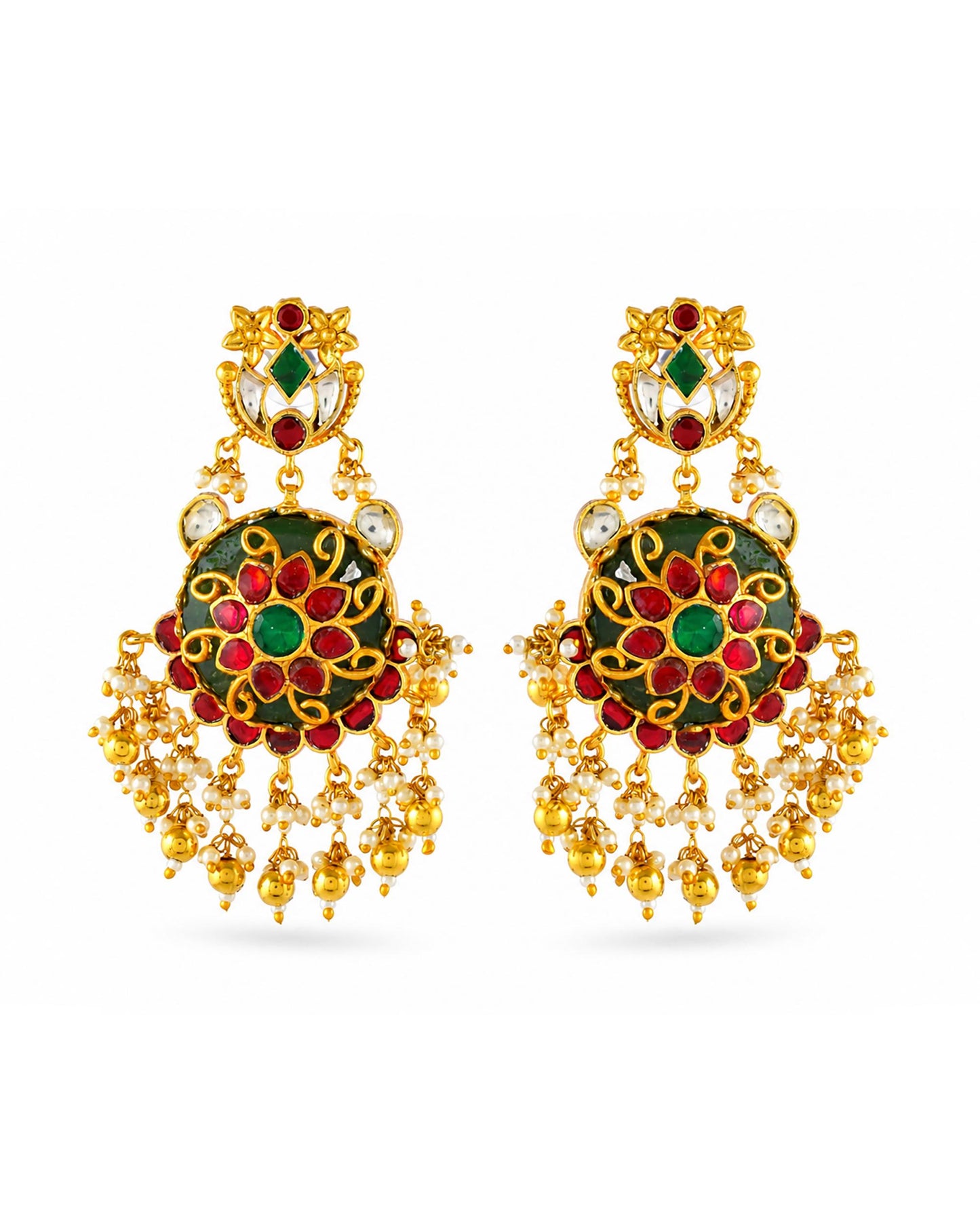 Kundan Meenakari Choker Necklace Set Earrings, Indian Bridal Jewelry, Pearl Gold Choker, Traditional Wedding Jewelry, Ethnic Festive Set