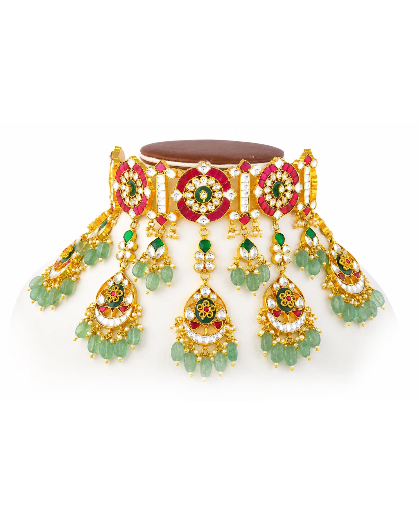 Meenakari Kundan Bridal Choker Set with Earrings & Maang Tikka  Designer Wedding Jewelry