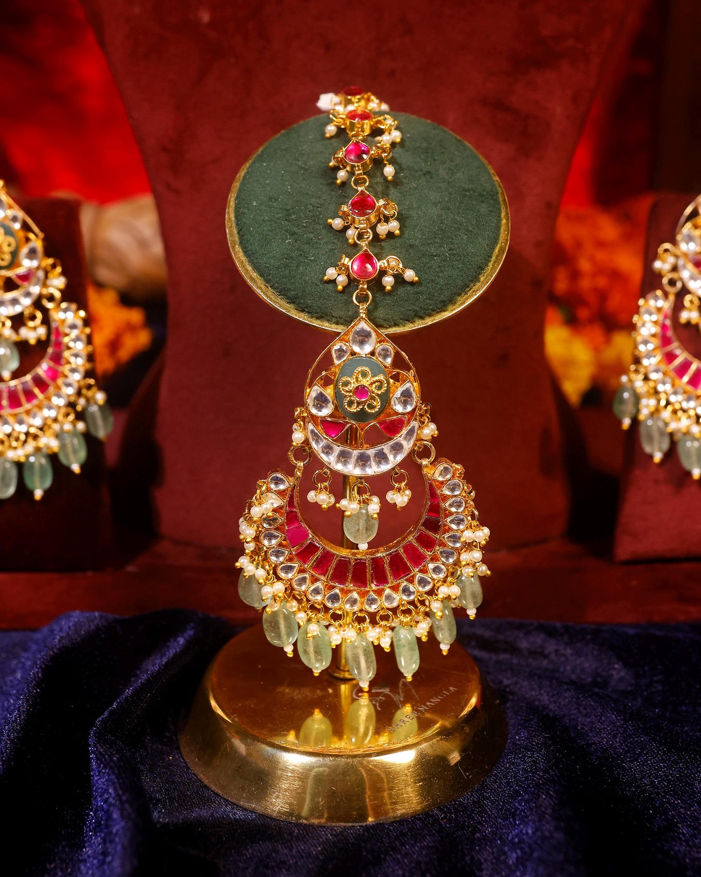 Meenakari Kundan Bridal Choker Set with Earrings & Maang Tikka  Designer Wedding Jewelry