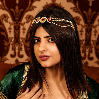 Kundan Sheeshpatti Matha Patti with Pearls, Bridal Head Jewelry, Indian Wedding Headpiece Jewelry