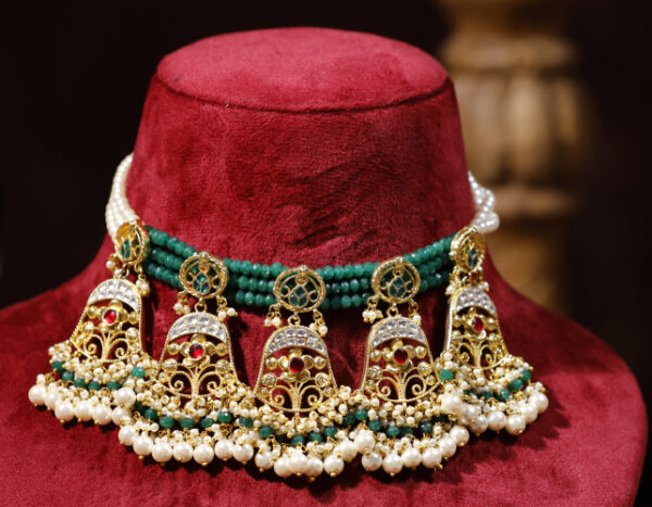 Multi colour Gold Plated Kundan Choker