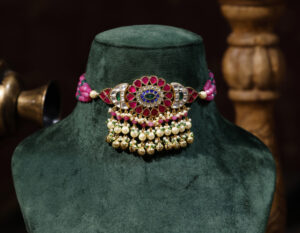 Multi colour Gold Plated Kundan Choker