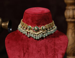 Multi colour Gold Plated Kundan Choker