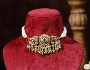 Multi colour Gold Plated Kundan Choker