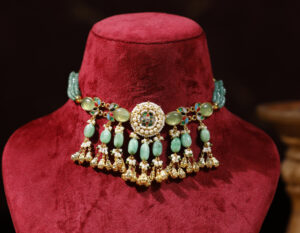 Multi colour Gold Plated Kundan Choker