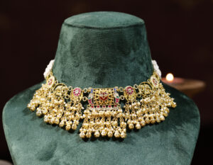 Multi colour Gold Plated Kundan Choker