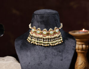 Multi colour Gold Plated Kundan Choker