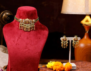 Multi colour Gold Plated Kundan Choker